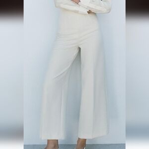 Zara white wide leg trousers xs